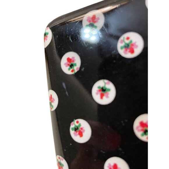 Isaac Mizrahi New York RFID Card Holder Used Black Floral - Picture 2 of 14